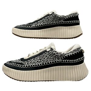 Dolce Vita Dolen Black White Woven Knit Platform Sneakers Size 9